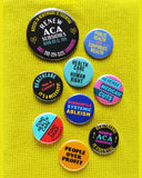 PEOPLE OVER PROFIT Pinback Button 1.25" Political Pin