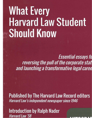 What Every Harvard Law Student Should Know