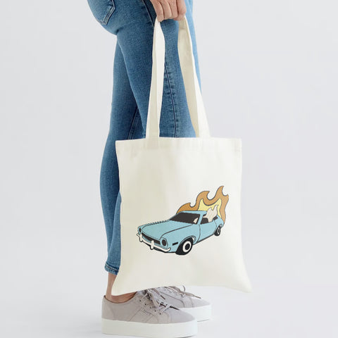 Flaming Pinto Tote Bag