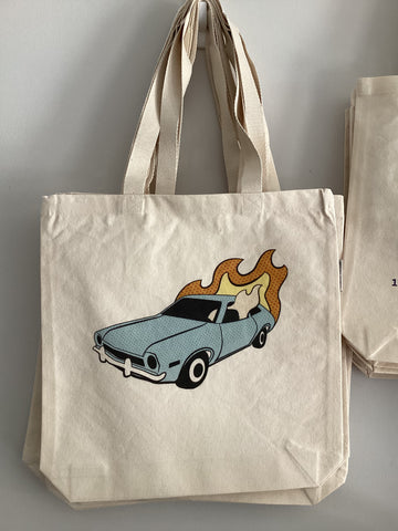 Flaming Pinto Tote Bag