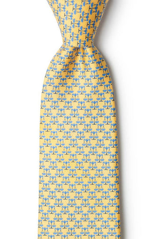 Scales Of Justice Tie -  Yellow Silk